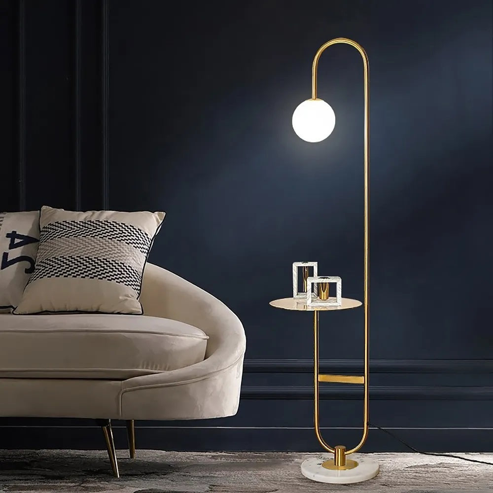 Bell | Marble Base Modern Arc Floor Lamp