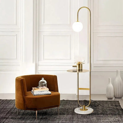 Bell | Marble Base Modern Arc Floor Lamp