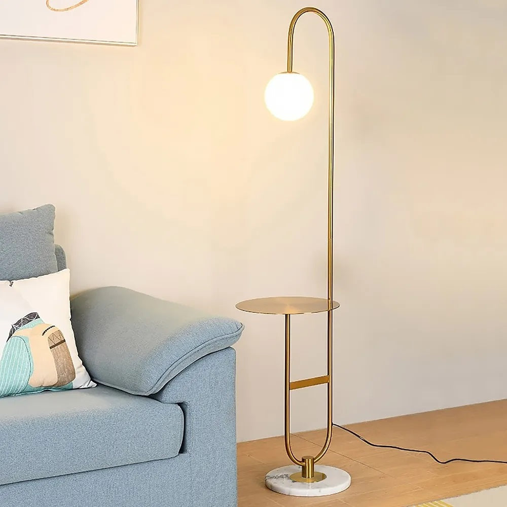 Bell | Marble Base Modern Arc Floor Lamp