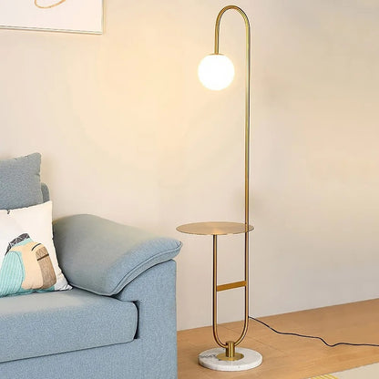 Bell | Marble Base Modern Arc Floor Lamp