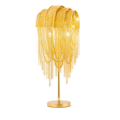Celia | Bedroom Tassel Aluminum Chain Table Lamp