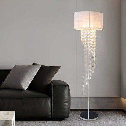 Jiju | Modern Crystal White Floor Pendant Lamp