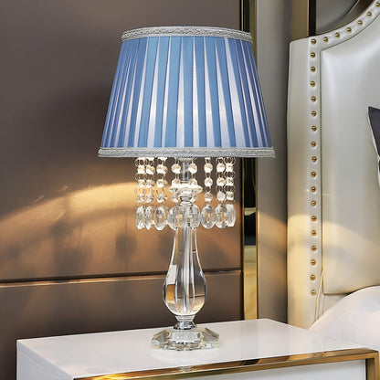 Cici | Crystal Table Lamp with Blue Lampshade