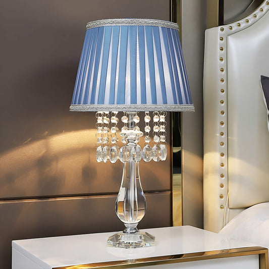 Cici | Crystal Table Lamp with Blue Lampshade