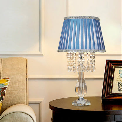 Cici | Crystal Table Lamp with Blue Lampshade