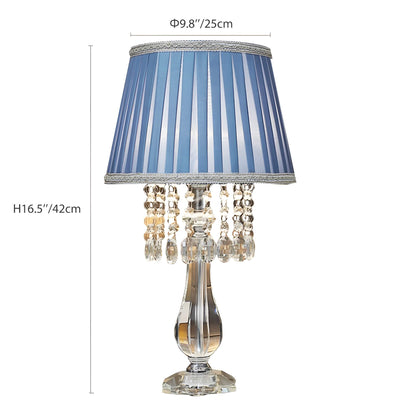 Cici | Crystal Table Lamp with Blue Lampshade