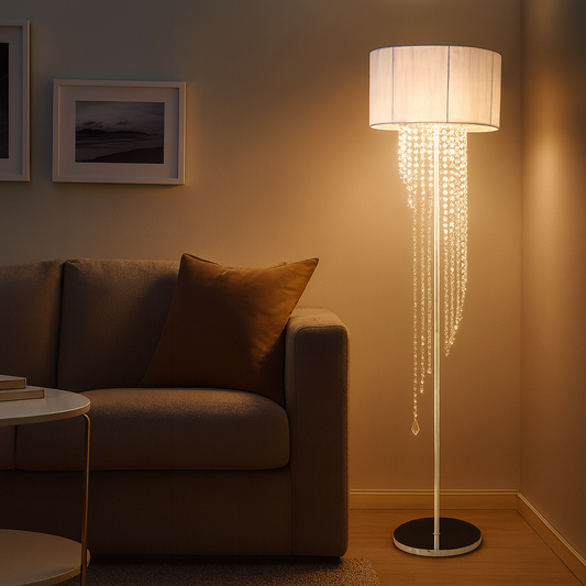 Jiju | Modern Crystal White Floor Pendant Lamp